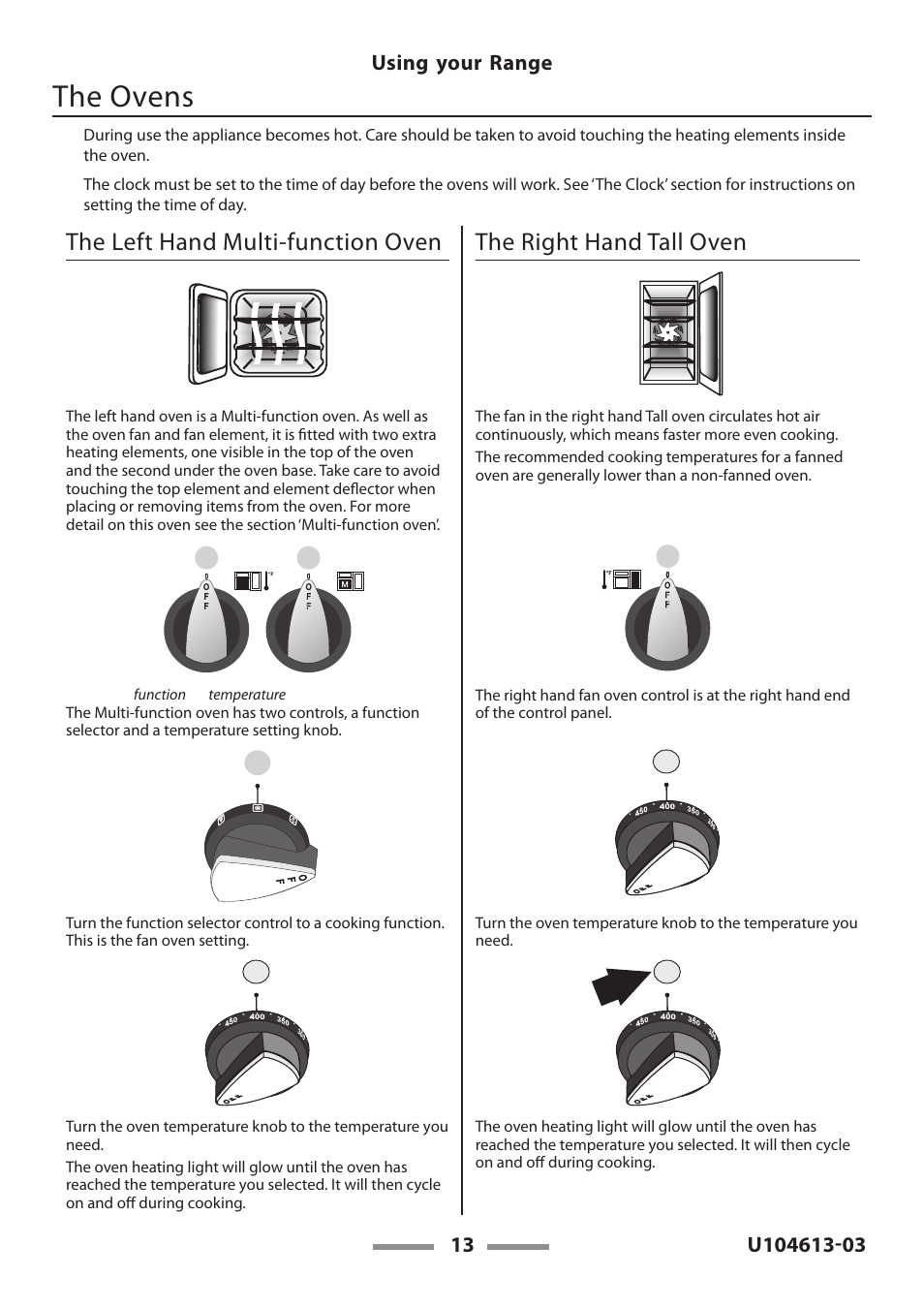 The ovens | Aga Ranges LEGACY 36 U104613-03 User Manual | Page 13 / 56