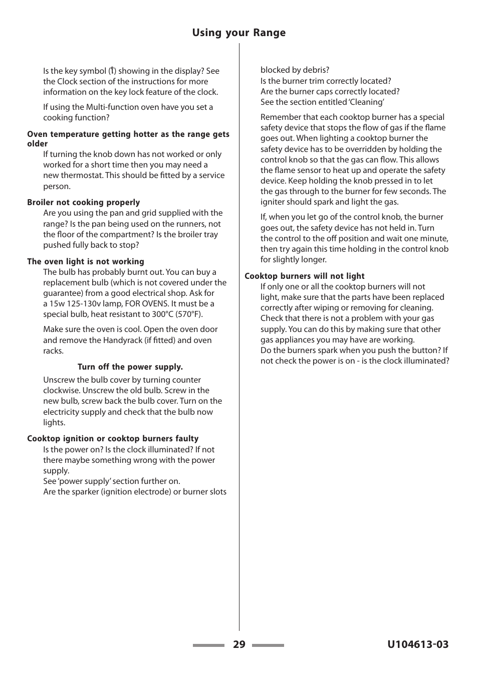Aga Ranges LEGACY 36 U104613-03 User Manual | Page 29 / 56