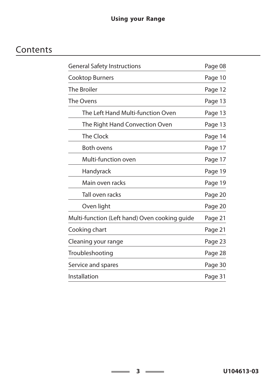 Aga Ranges LEGACY 36 U104613-03 User Manual | Page 3 / 56