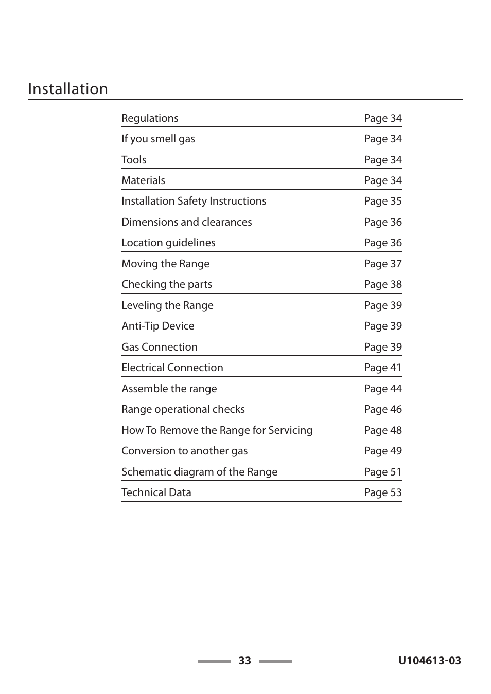 Installation | Aga Ranges LEGACY 36 U104613-03 User Manual | Page 33 / 56