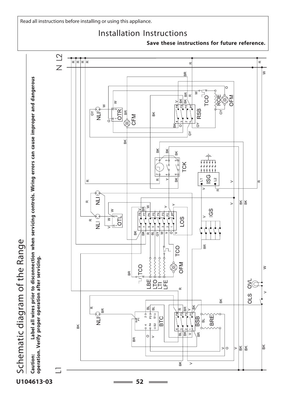 Installation instructions | Aga Ranges LEGACY 36 U104613-03 User Manual | Page 52 / 56