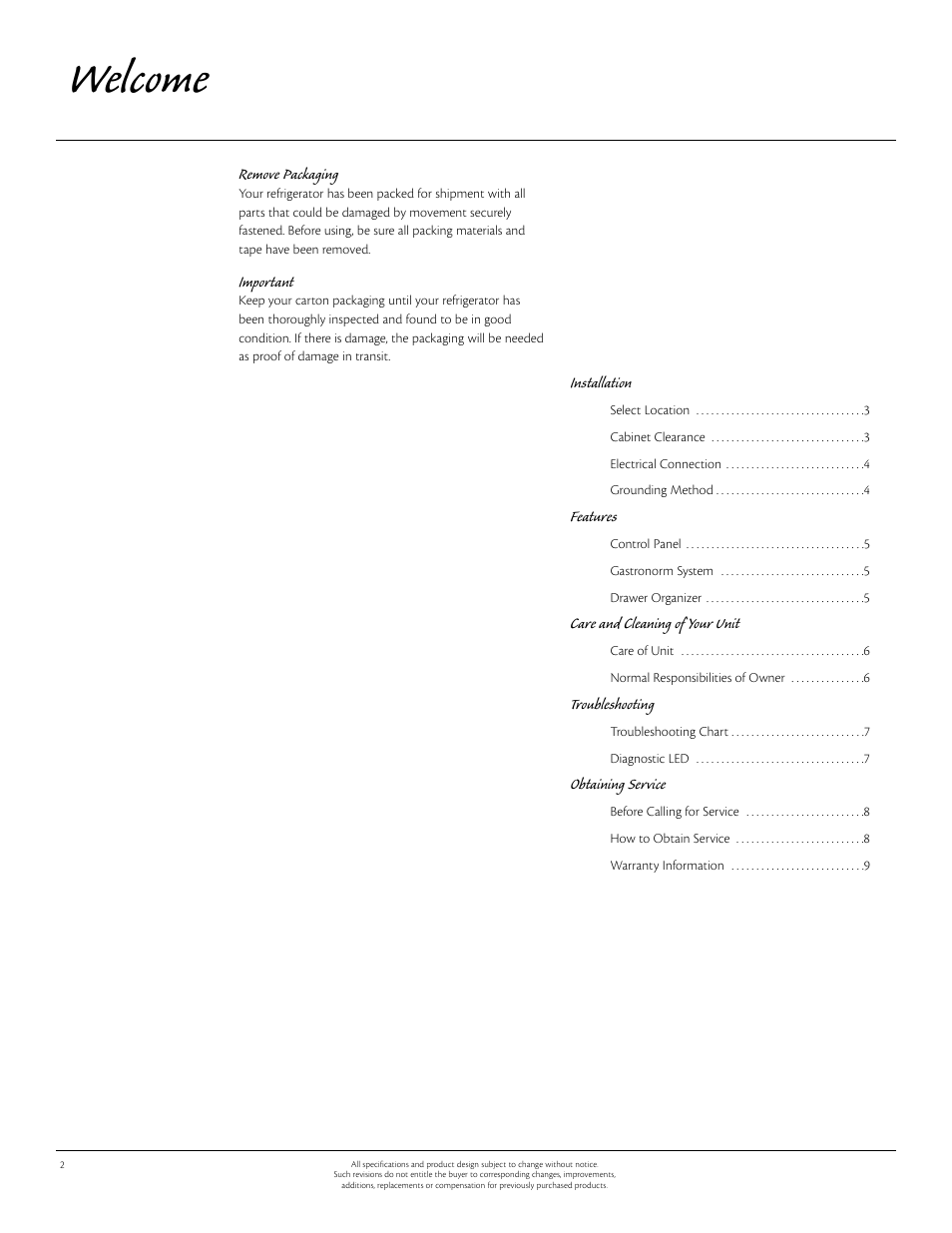 Welcome | Aga Ranges 60RDA 115V User Manual | Page 2 / 12