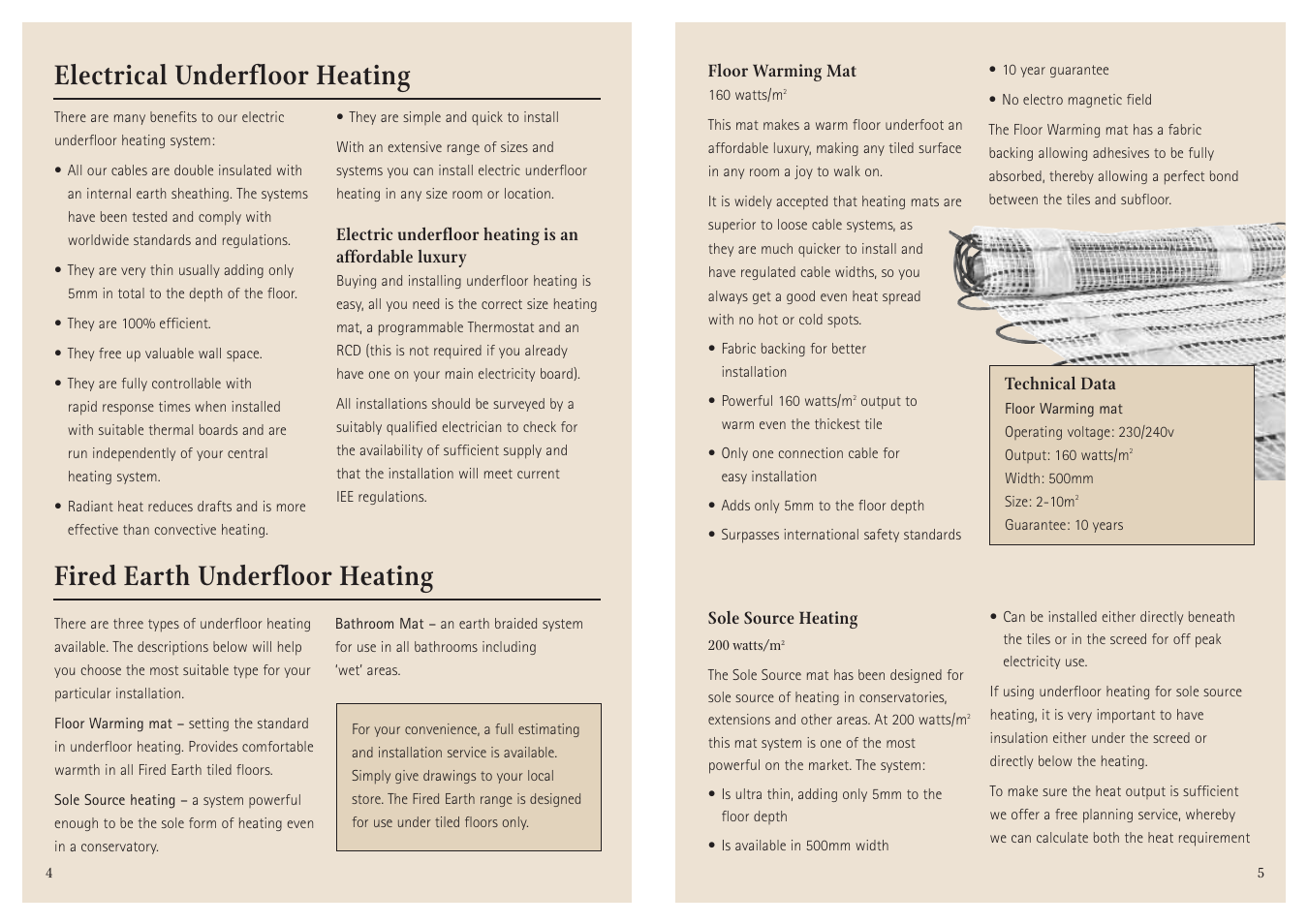 Fired earth underfloor heating, Electrical underfloor heating | Aga Ranges Fired Earth Underfloor Heating User Manual | Page 3 / 6