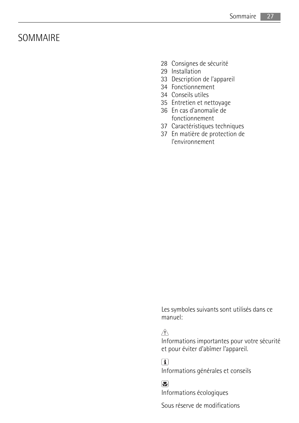 Sommaire | AEG HK312000H User Manual | Page 27 / 52