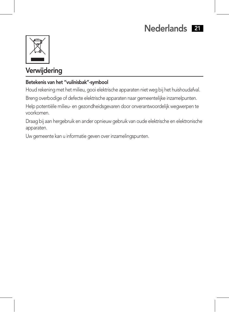 Nederlands | AEG HR 5626 User Manual | Page 21 / 86