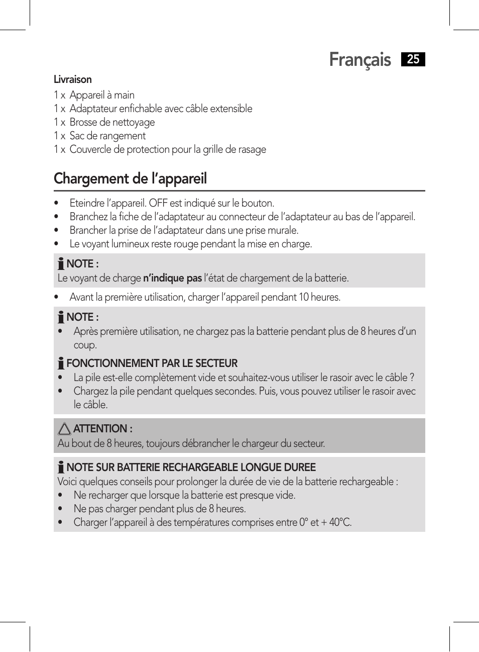 Français, Chargement de l’appareil | AEG HR 5626 User Manual | Page 25 / 86