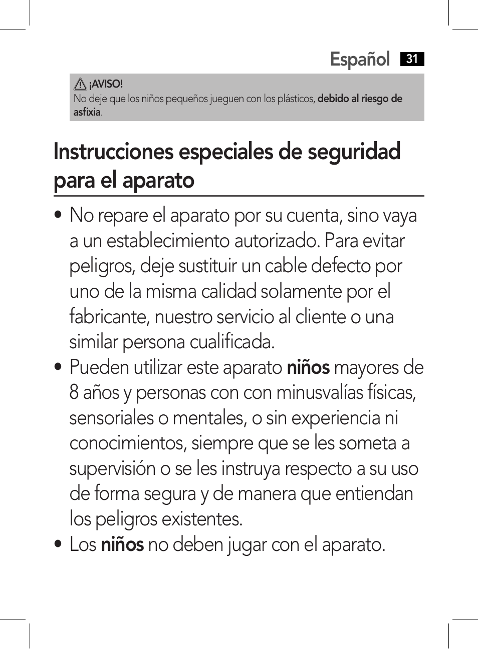 Español | AEG HR 5626 User Manual | Page 31 / 86