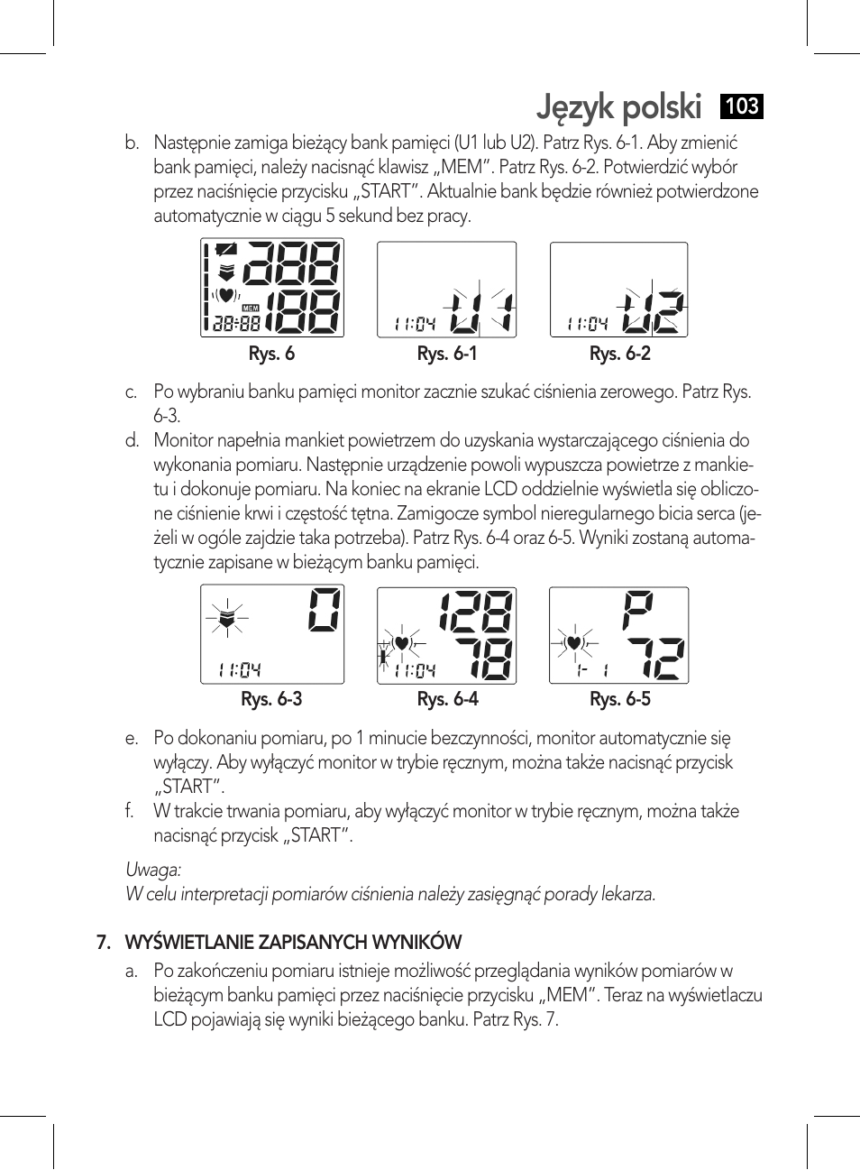 Wyświetlanie zapisanych wyników, Język polski | AEG BMG 5611 User Manual | Page 103 / 170