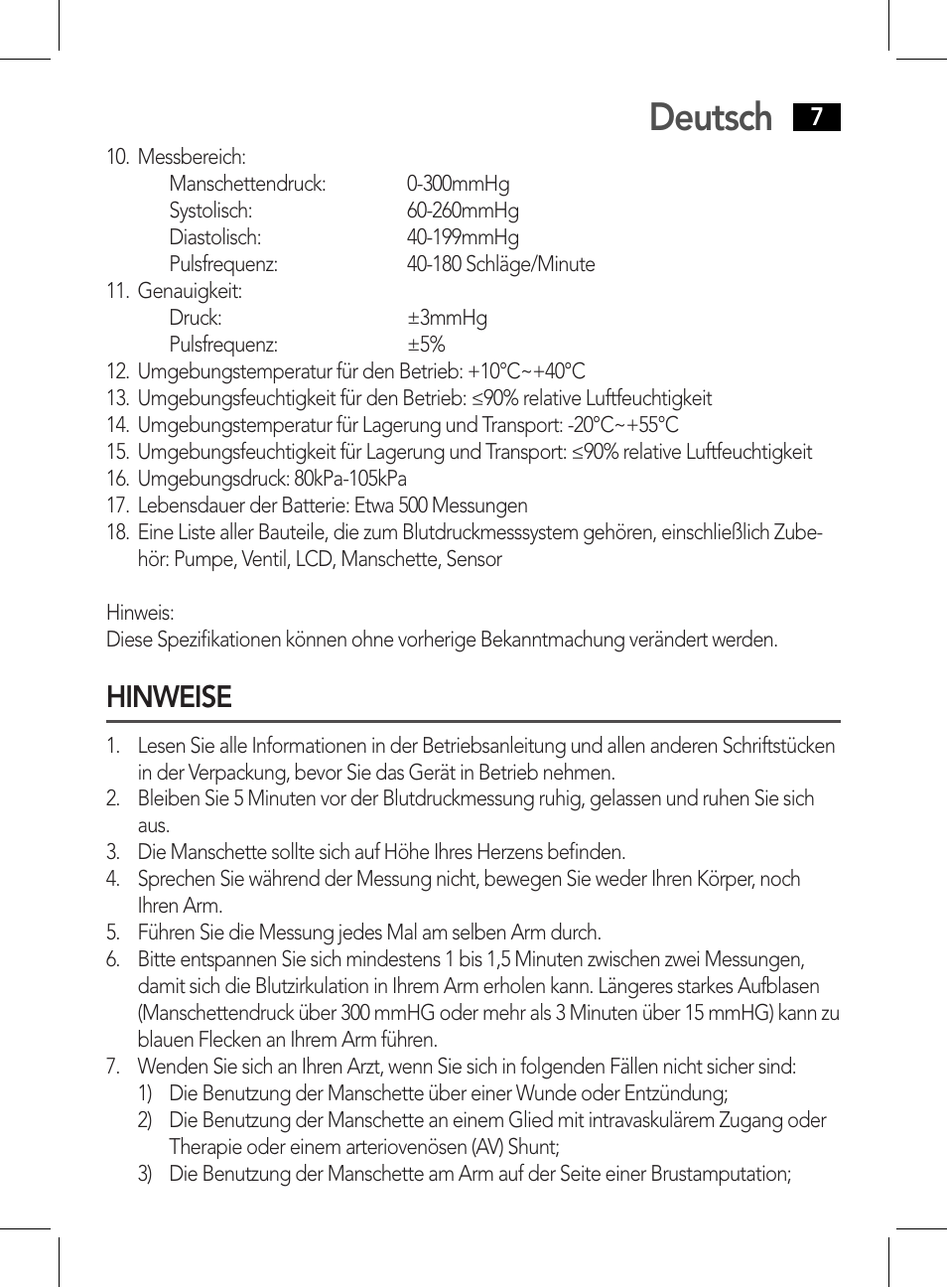 Hinweise, Deutsch | AEG BMG 5611 User Manual | Page 7 / 170