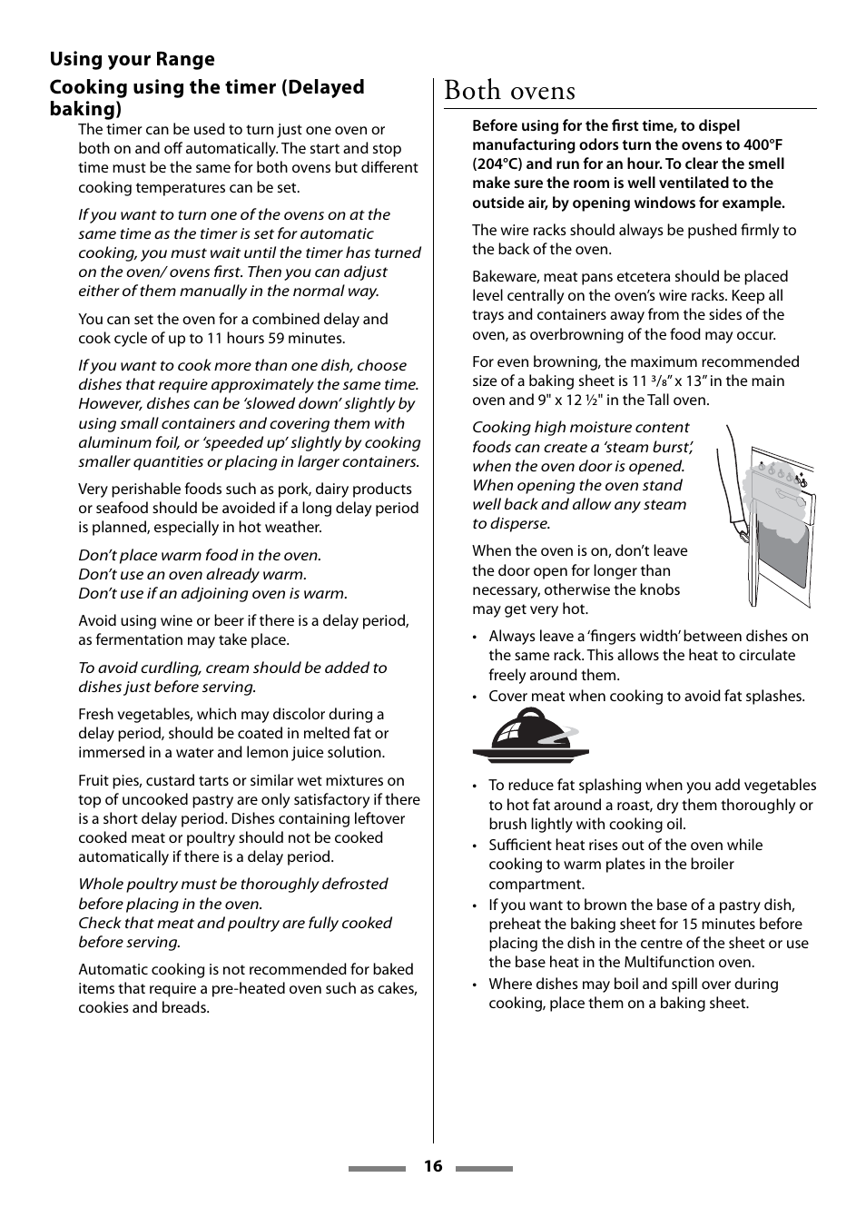 Both ovens | Aga Ranges U107501-01 User Manual | Page 16 / 48