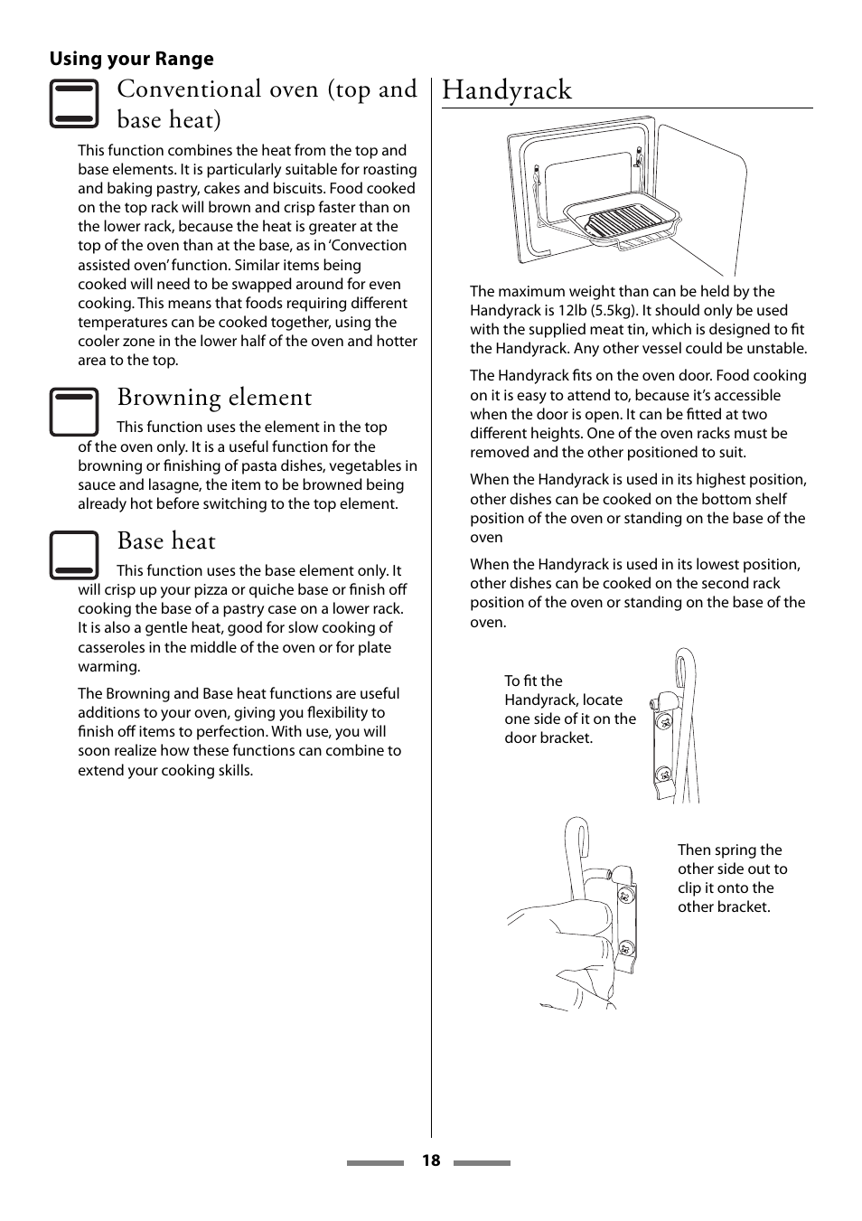 Handyrack | Aga Ranges U107501-01 User Manual | Page 18 / 48