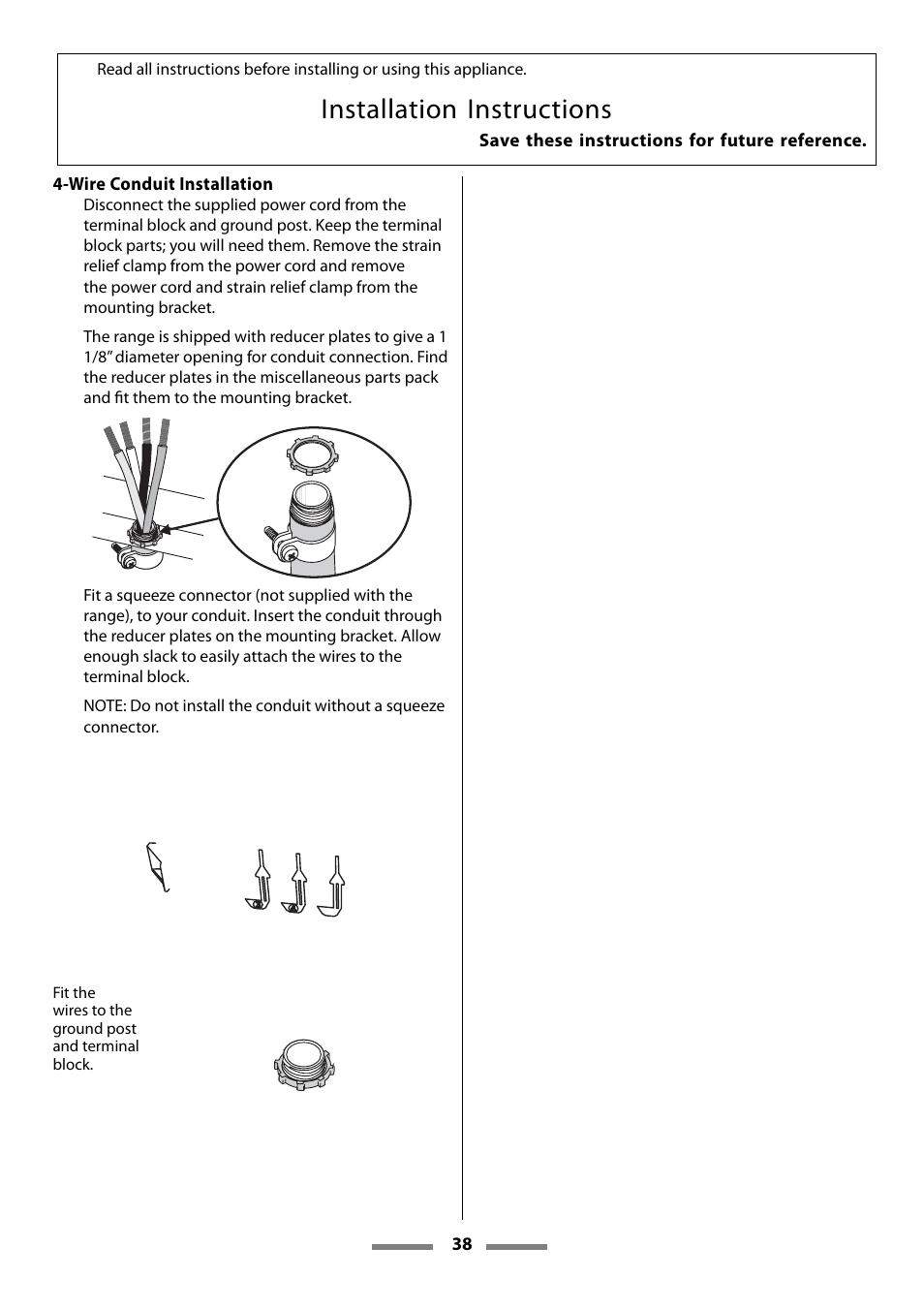 Installation instructions | Aga Ranges U107501-01 User Manual | Page 38 / 48