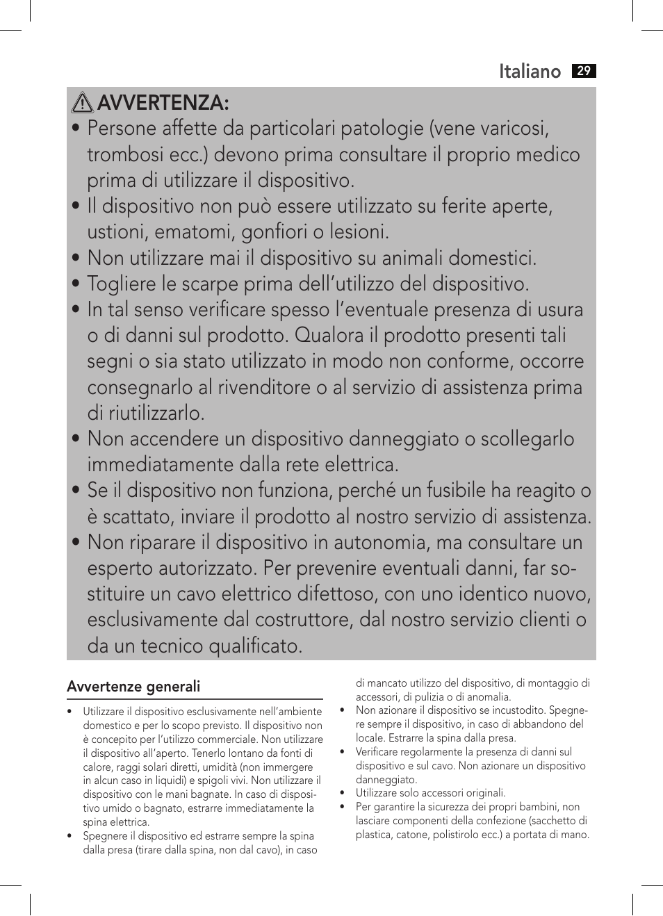 Italiano | AEG FW 5645 User Manual | Page 29 / 66