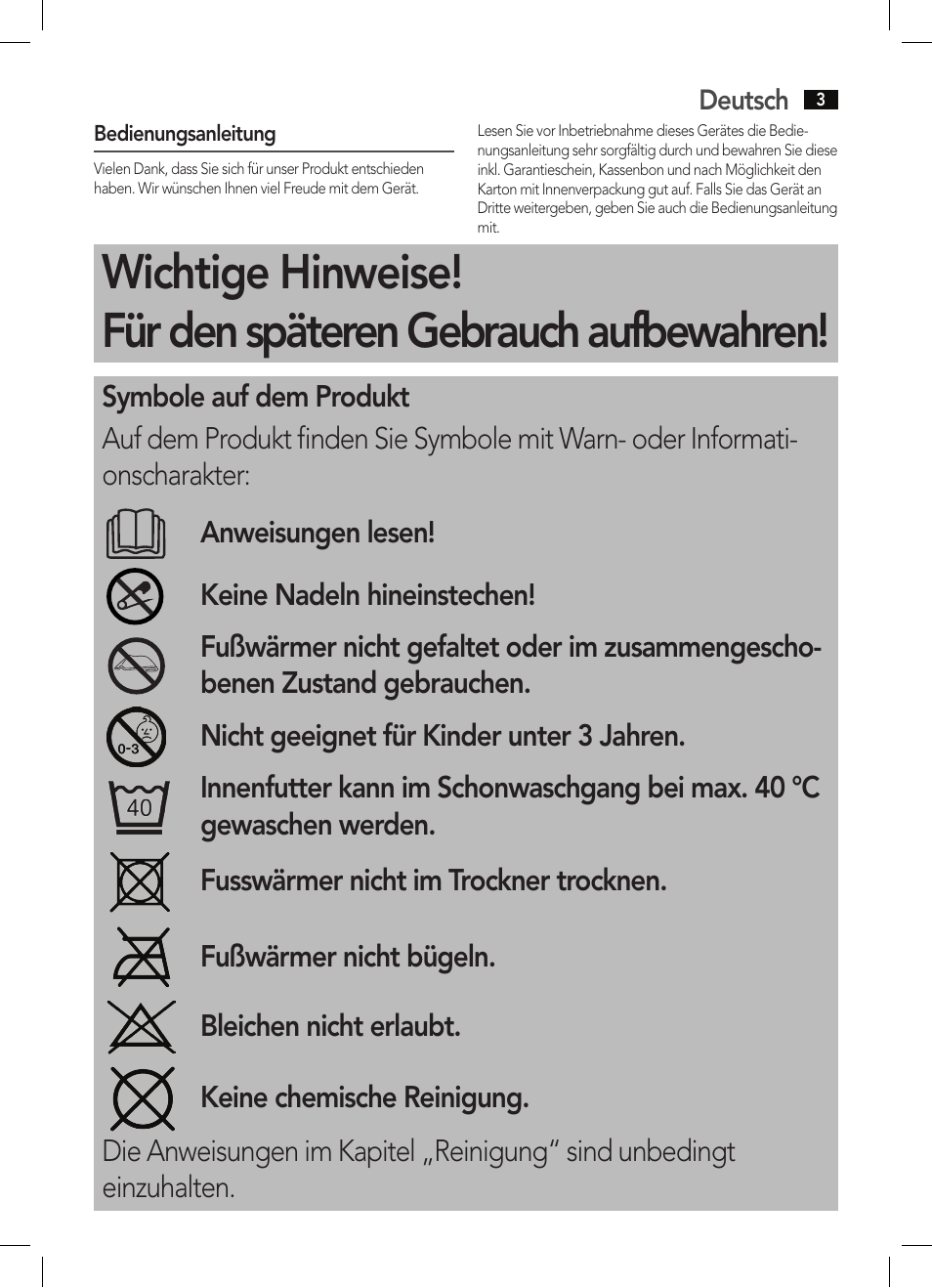 AEG FW 5645 User Manual | Page 3 / 66