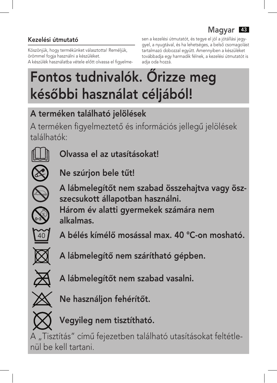 AEG FW 5645 User Manual | Page 43 / 66