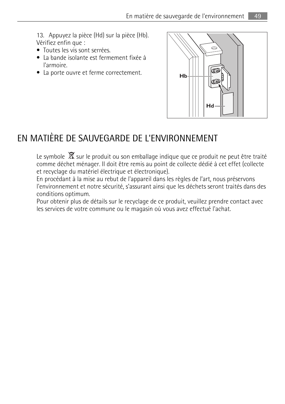 En matière de sauvegarde de l'environnement | AEG SKD81840S1 User Manual | Page 49 / 84
