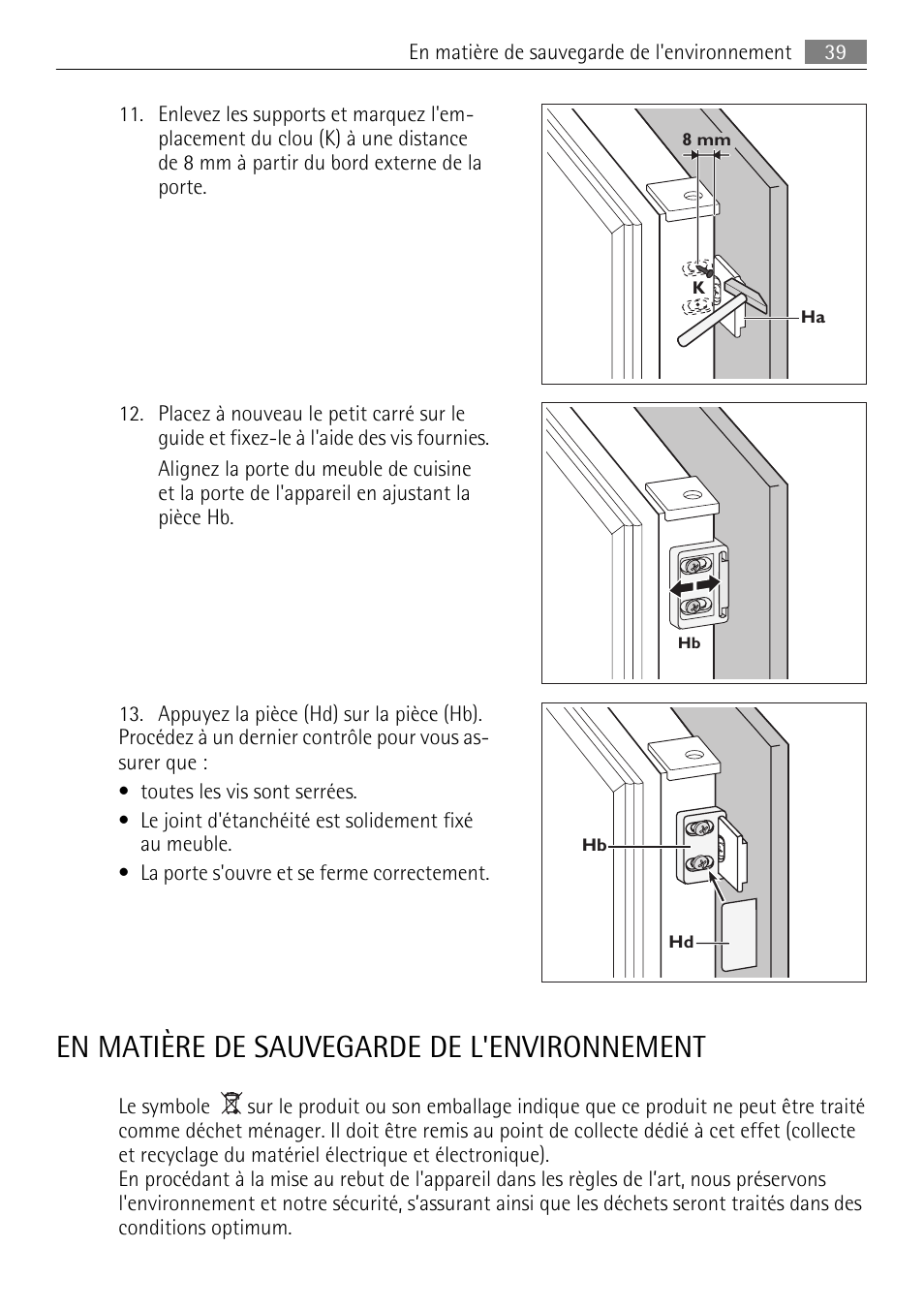 En matière de sauvegarde de l'environnement | AEG AGS58200F0 User Manual | Page 39 / 84