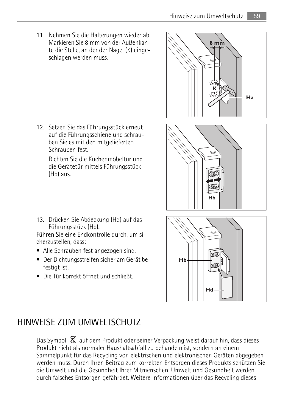 Hinweise zum umweltschutz | AEG AGS58200F0 User Manual | Page 59 / 84