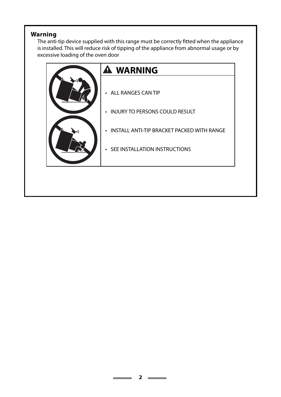 Warning | Aga Ranges Legacy 44 User Manual | Page 2 / 48