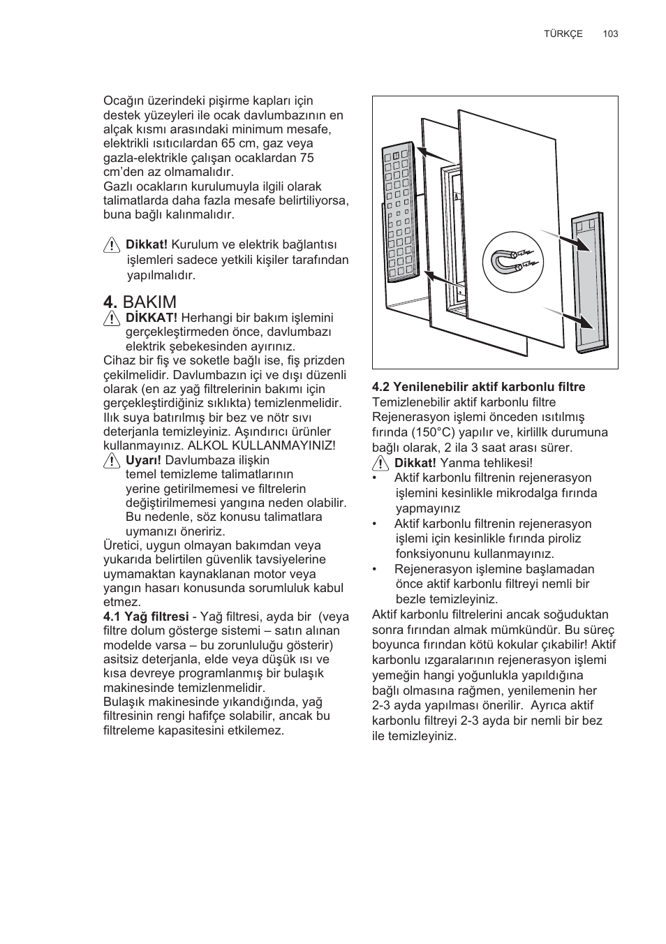 Bakim | AEG X99464MK2 User Manual | Page 103 / 132