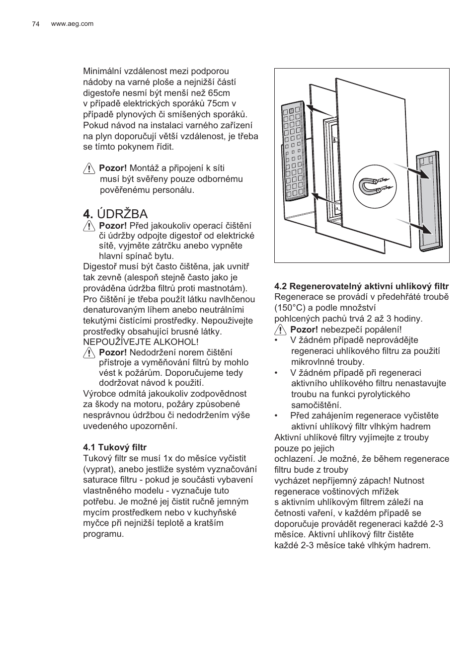 Údržba | AEG X99464MK2 User Manual | Page 74 / 132