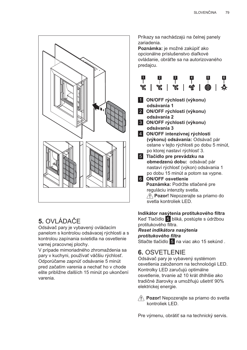 Ovláda ýe, Osvetlenie | AEG X99464MK2 User Manual | Page 79 / 132