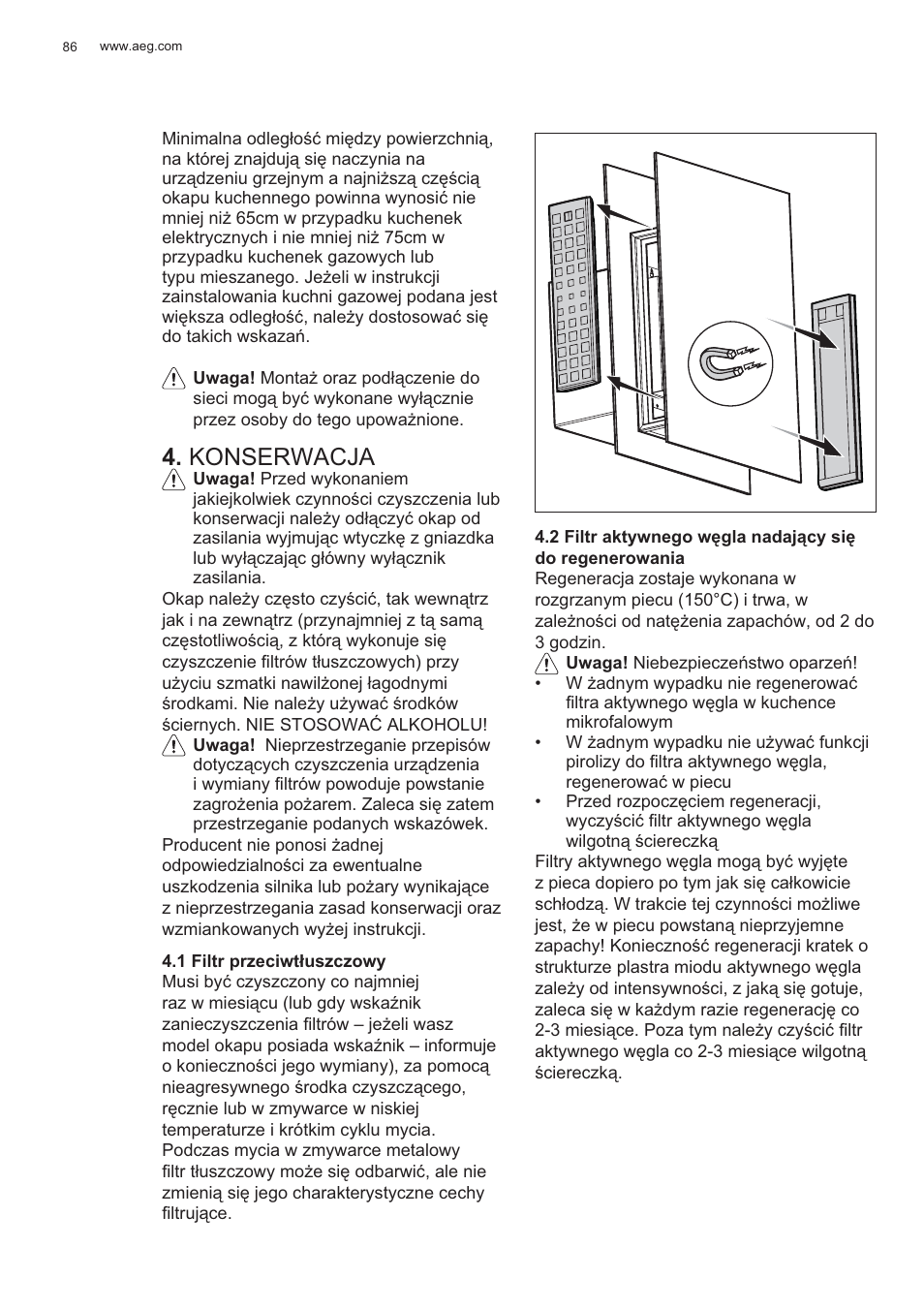 Konserwacja | AEG X99464MK2 User Manual | Page 86 / 132