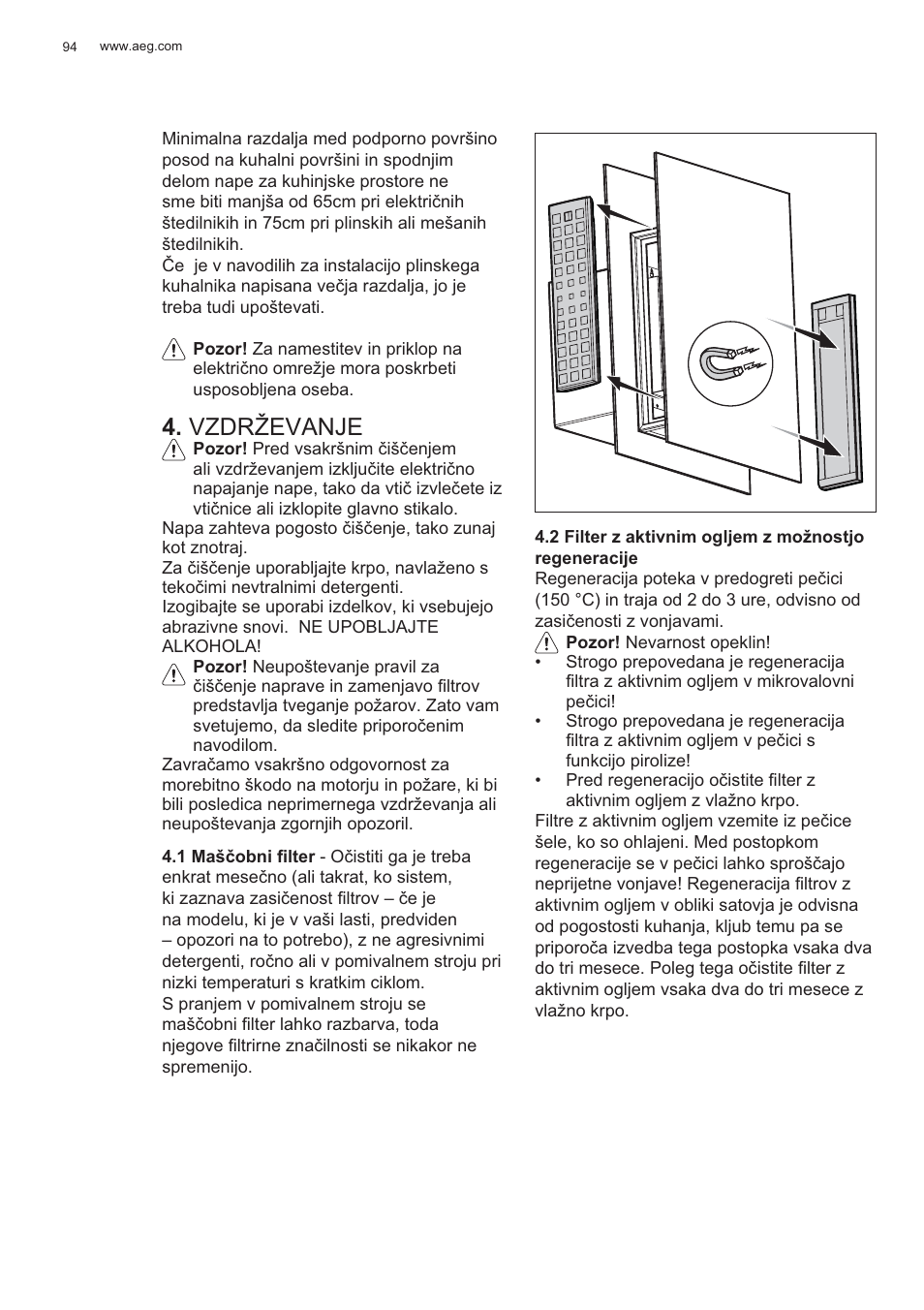 Vzdrževanje | AEG X99464MK2 User Manual | Page 94 / 132