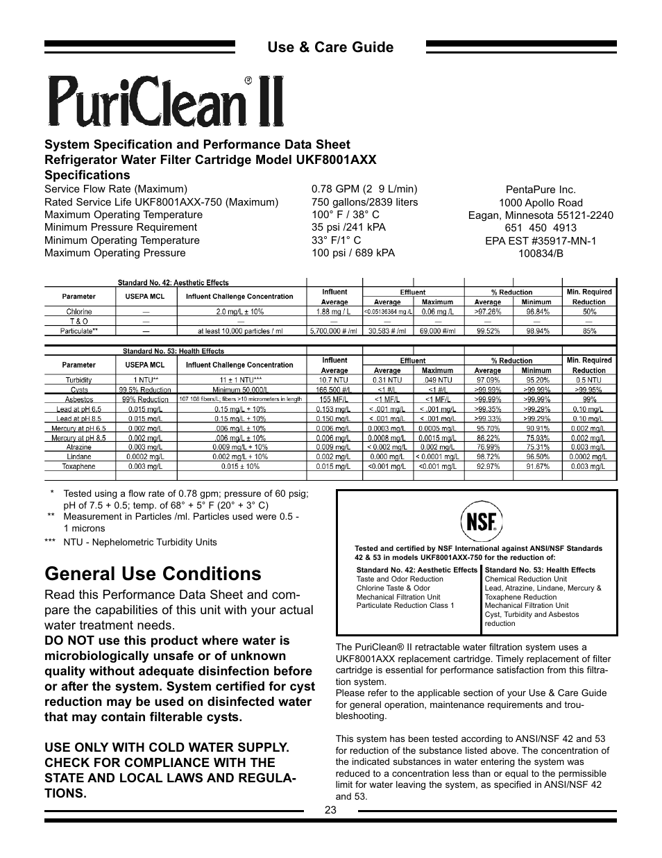 General use conditions, Use & care guide | Aga Ranges AFHR-36 User Manual | Page 23 / 30