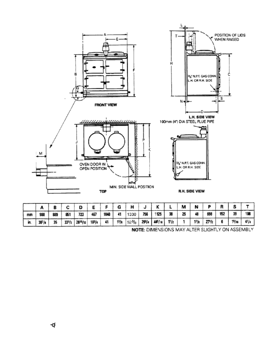 Location of name plate, Initial lighting of range | Aga Ranges GC 3 User Manual | Page 6 / 11