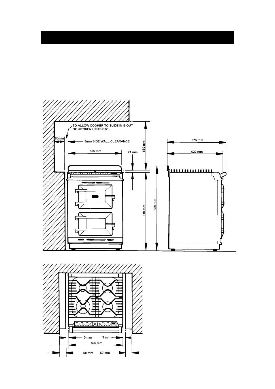 Fitting and product dimensions | Aga Ranges DESN 513534 User Manual | Page 6 / 56