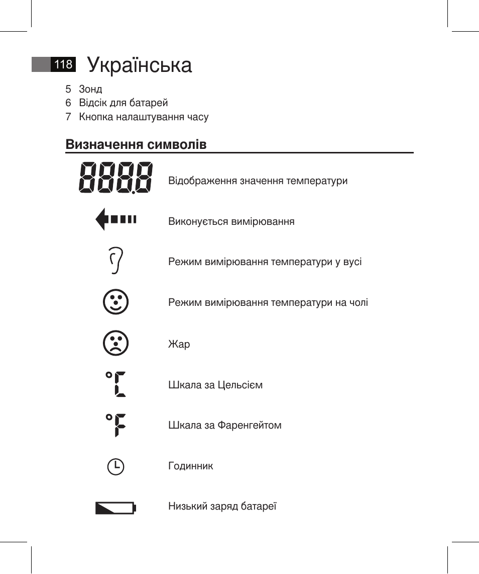 Українська, Визначення символів | AEG FT 4925 User Manual | Page 118 / 138