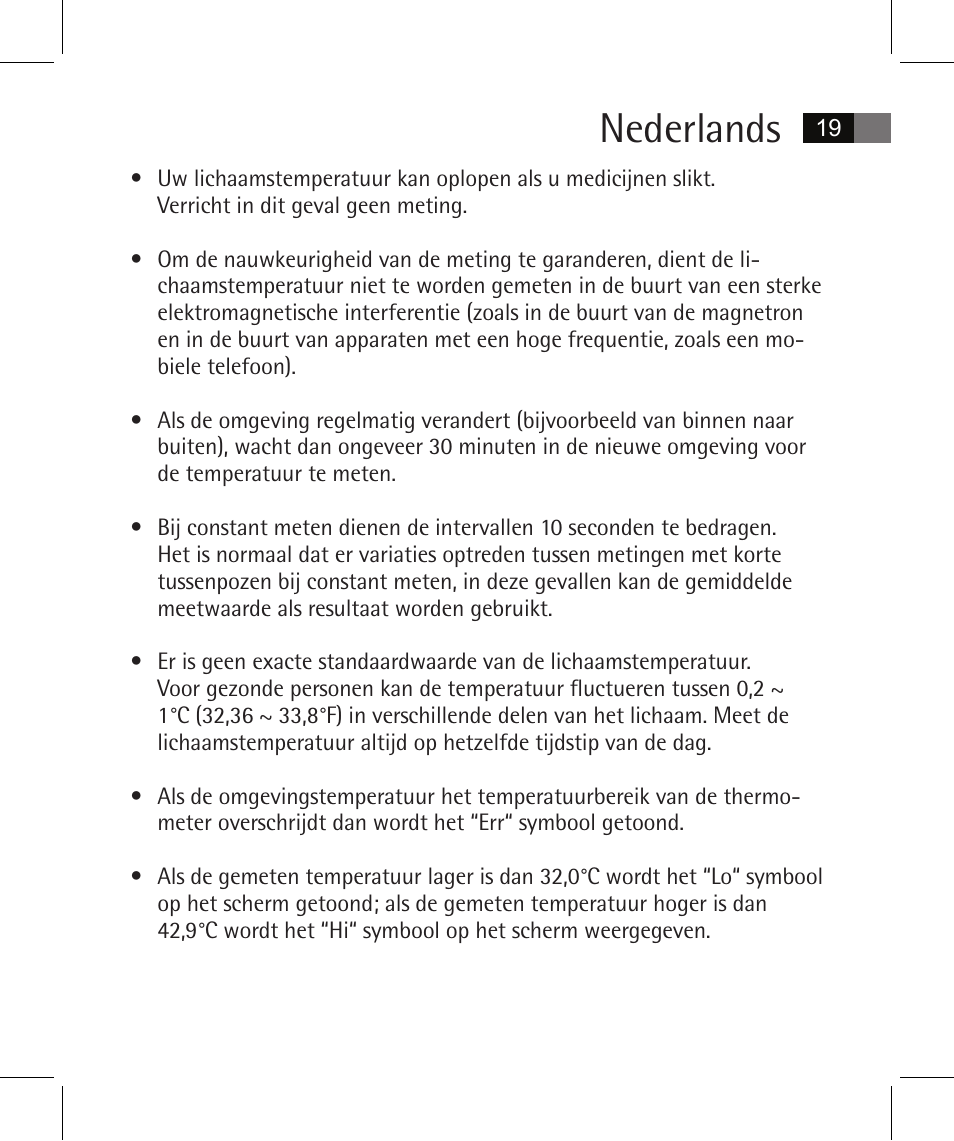 Nederlands | AEG FT 4925 User Manual | Page 19 / 138