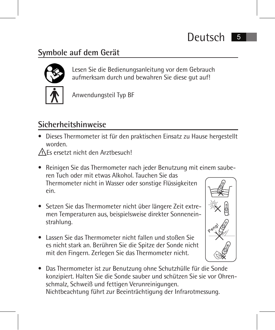 Deutsch, Symbole auf dem gerät, Sicherheitshinweise | AEG FT 4925 User Manual | Page 5 / 138