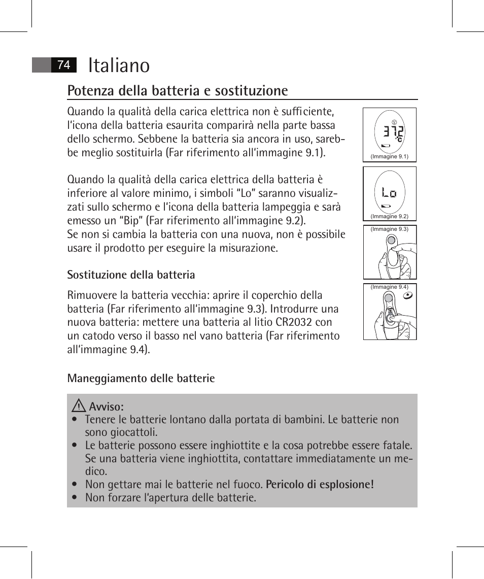 Italiano, Potenza della batteria e sostituzione | AEG FT 4925 User Manual | Page 74 / 138