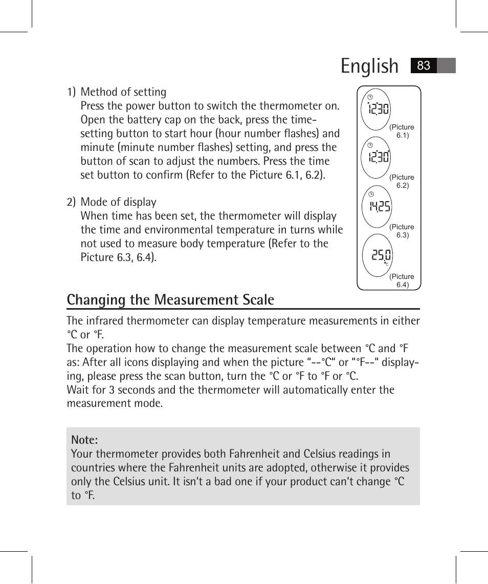 English, Changing the measurement scale | AEG FT 4925 User Manual | Page 83 / 138
