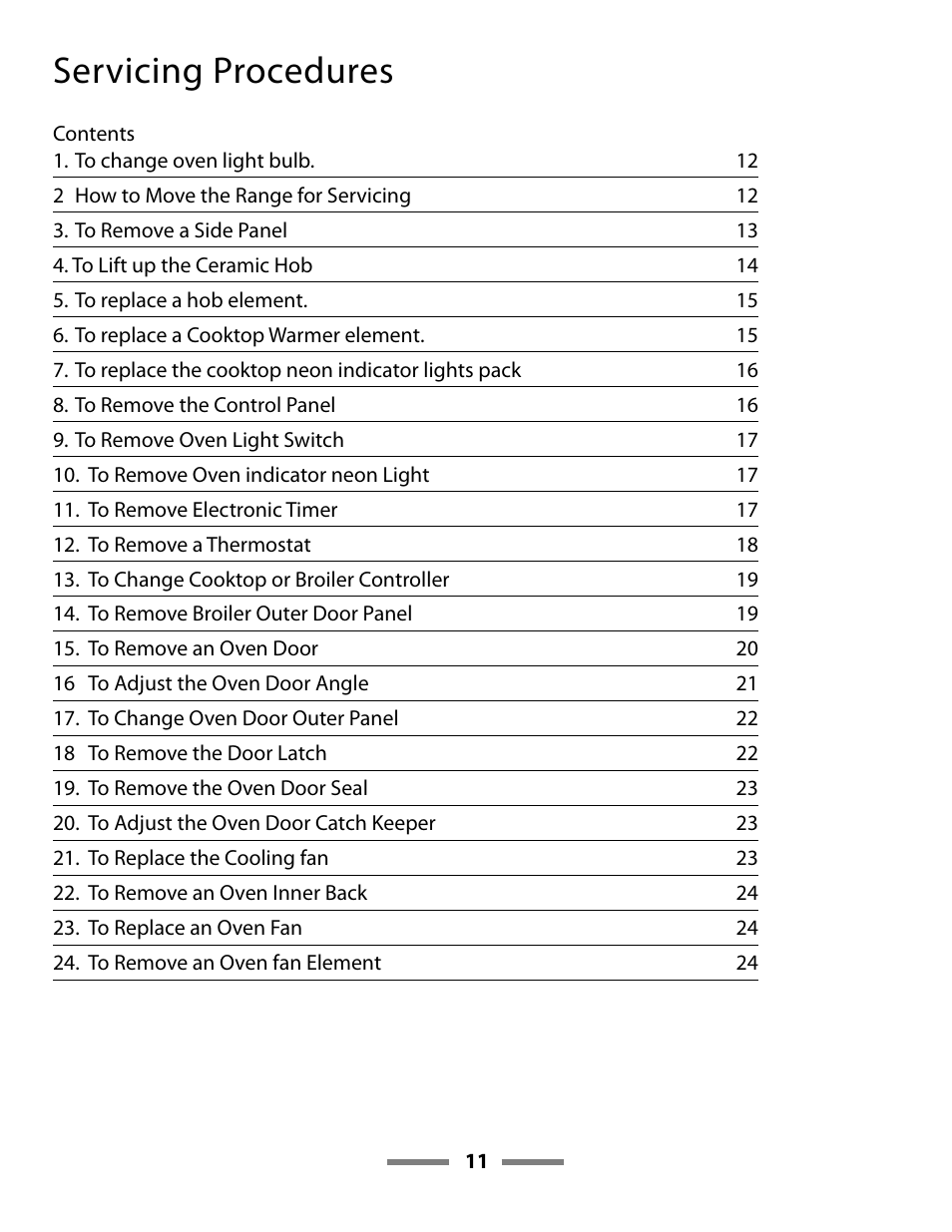 Servicing procedures | Aga Ranges LEGACY F107411-01 User Manual | Page 11 / 32