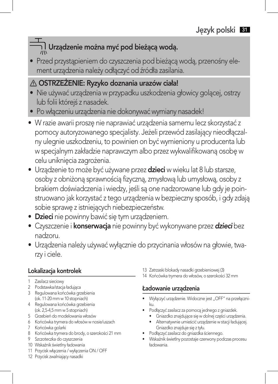Język polski | AEG BHT 5640 User Manual | Page 31 / 54