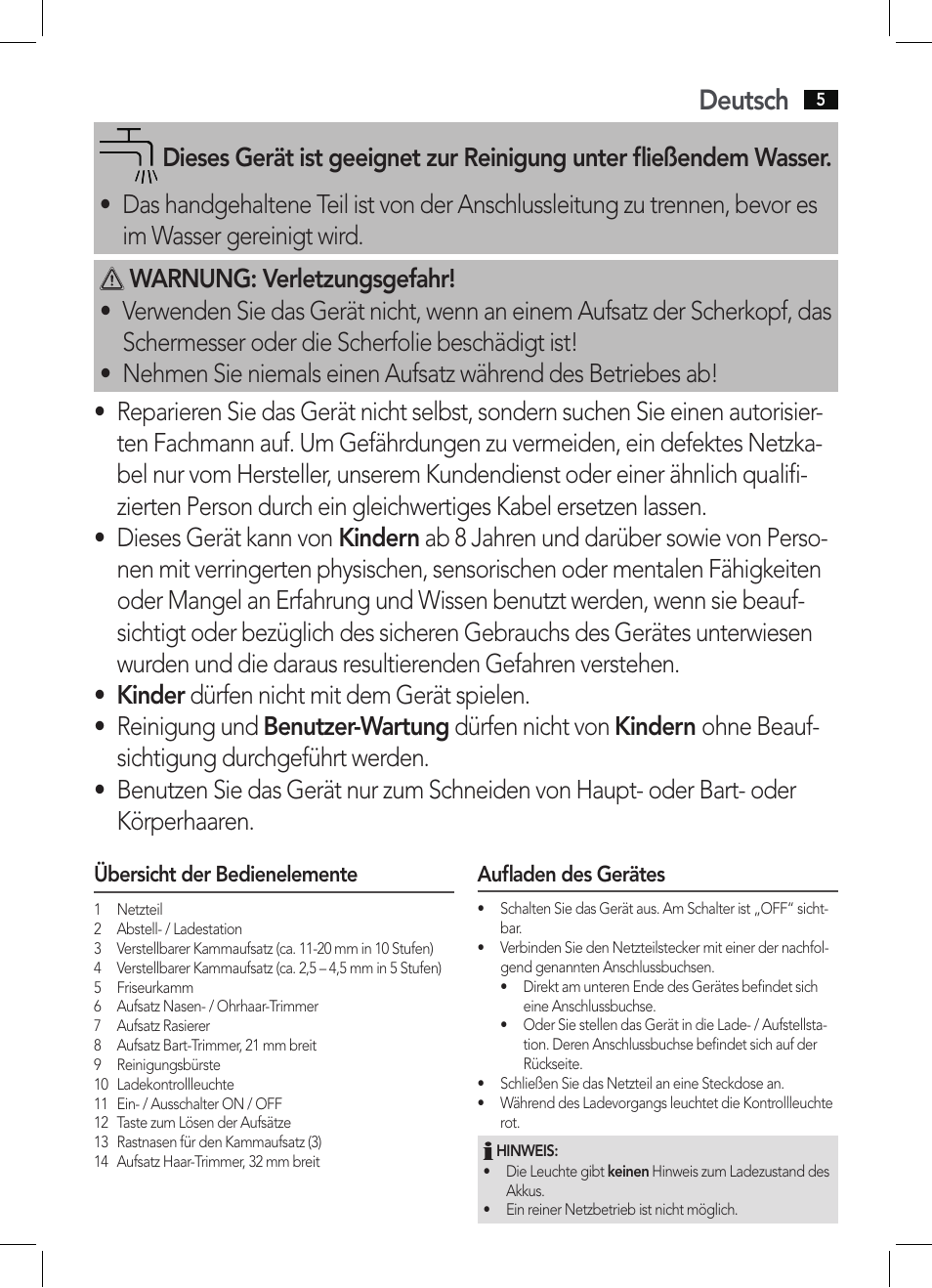 Deutsch | AEG BHT 5640 User Manual | Page 5 / 54