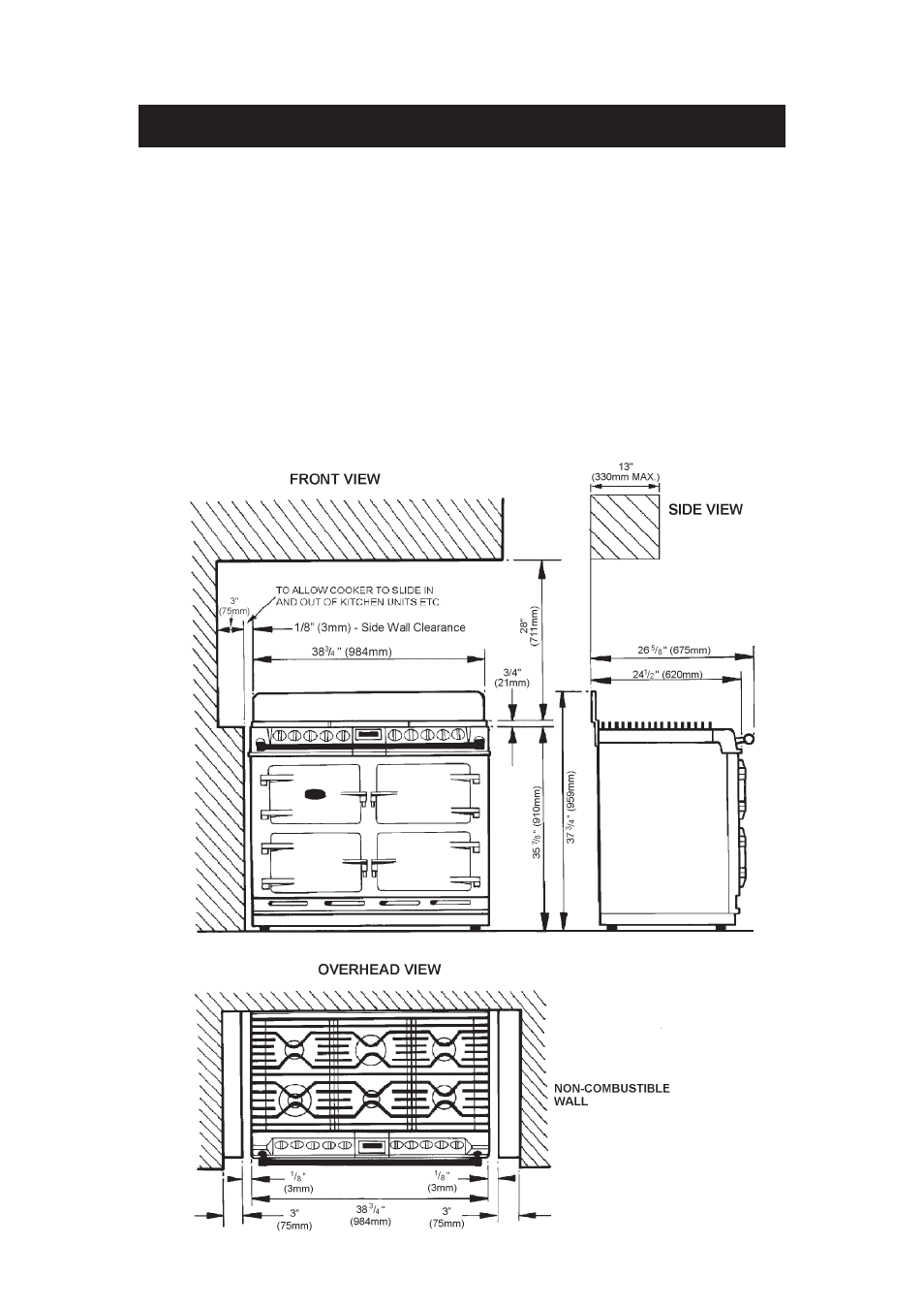 Fitting and product dimensions | Aga Ranges DC6 (FFD) User Manual | Page 6 / 60