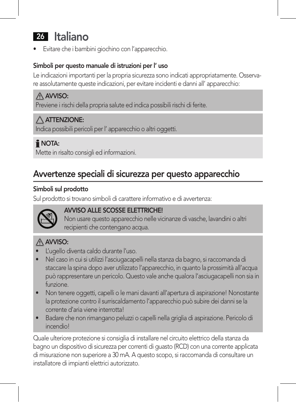 Italiano | AEG HT 5579 User Manual | Page 26 / 52