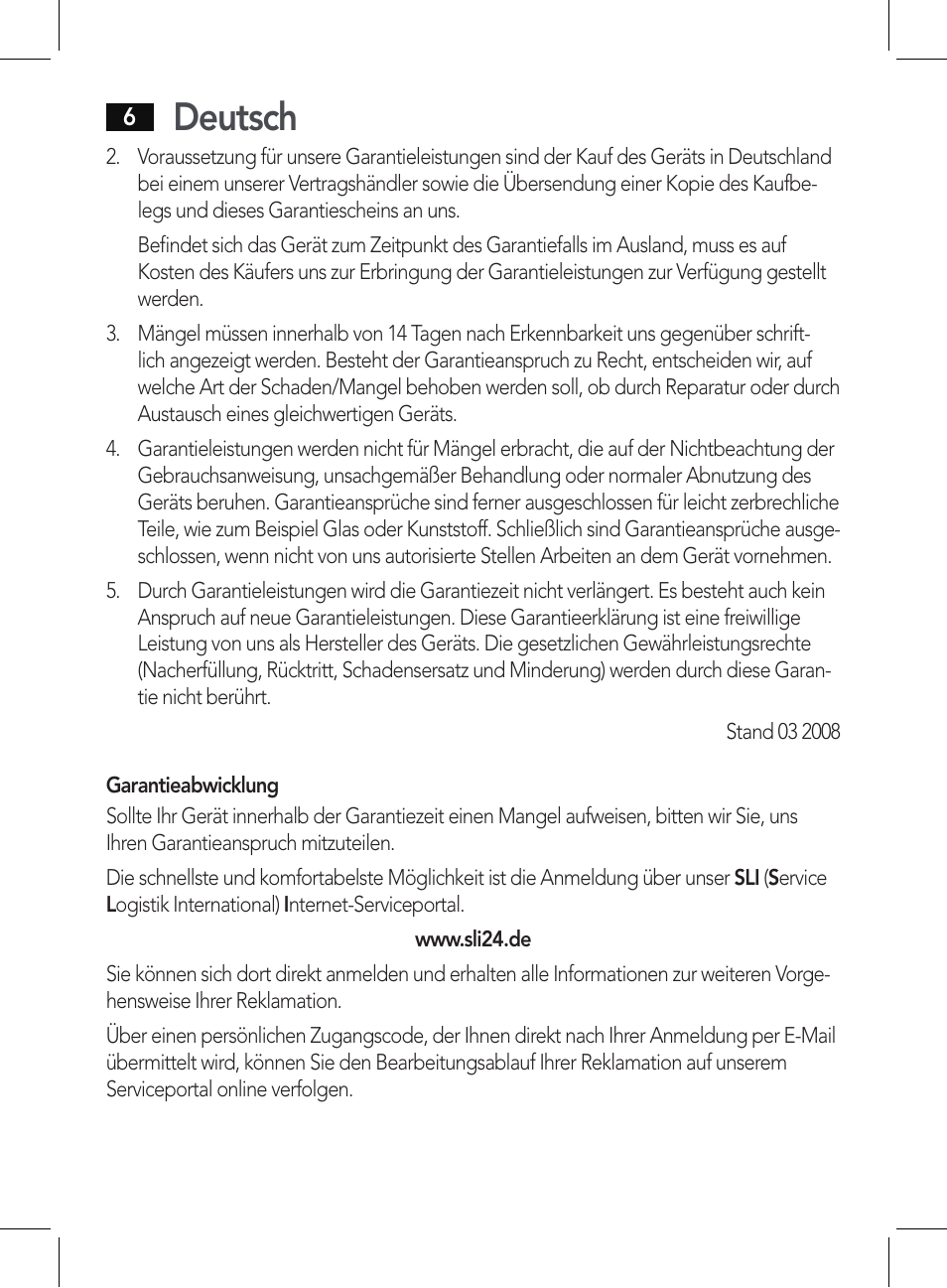 Deutsch | AEG HT 5579 User Manual | Page 6 / 52