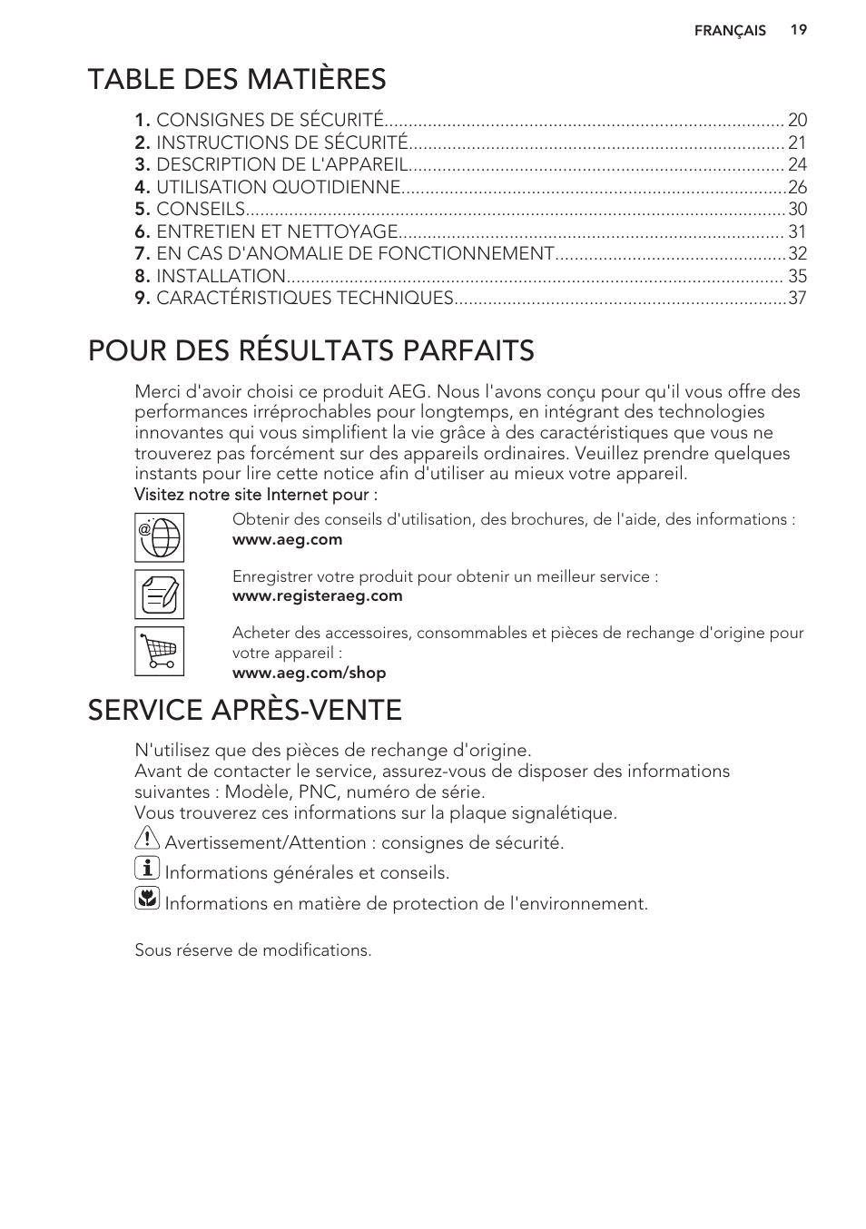 AEG HK653320FB User Manual | Page 19 / 60