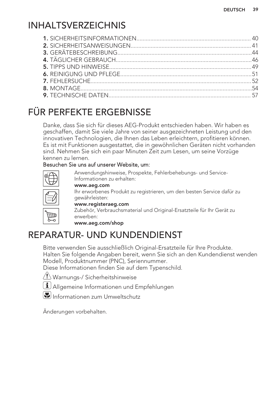 AEG HK653320FB User Manual | Page 39 / 60