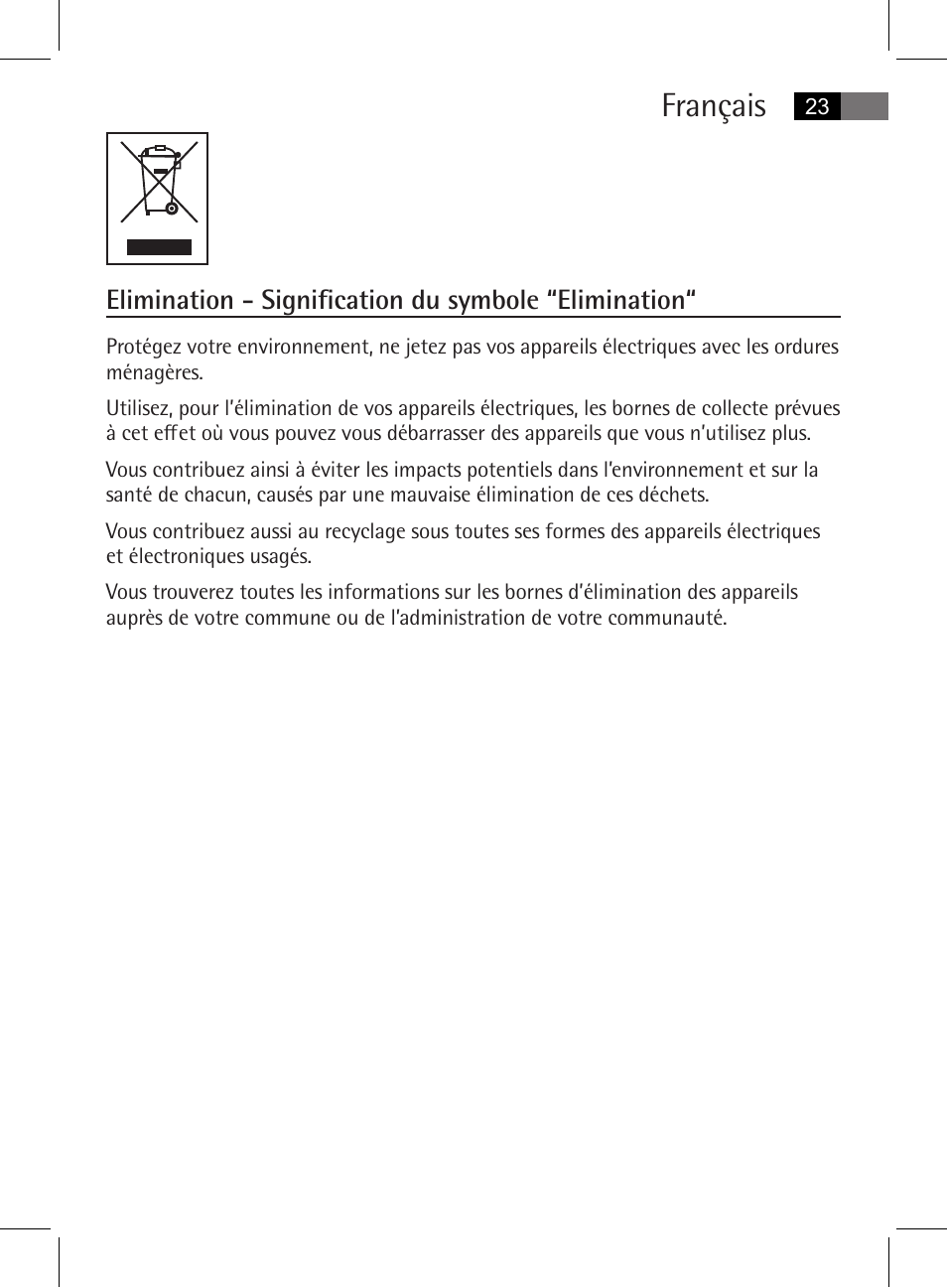 Français | AEG MSS 5572 User Manual | Page 23 / 74