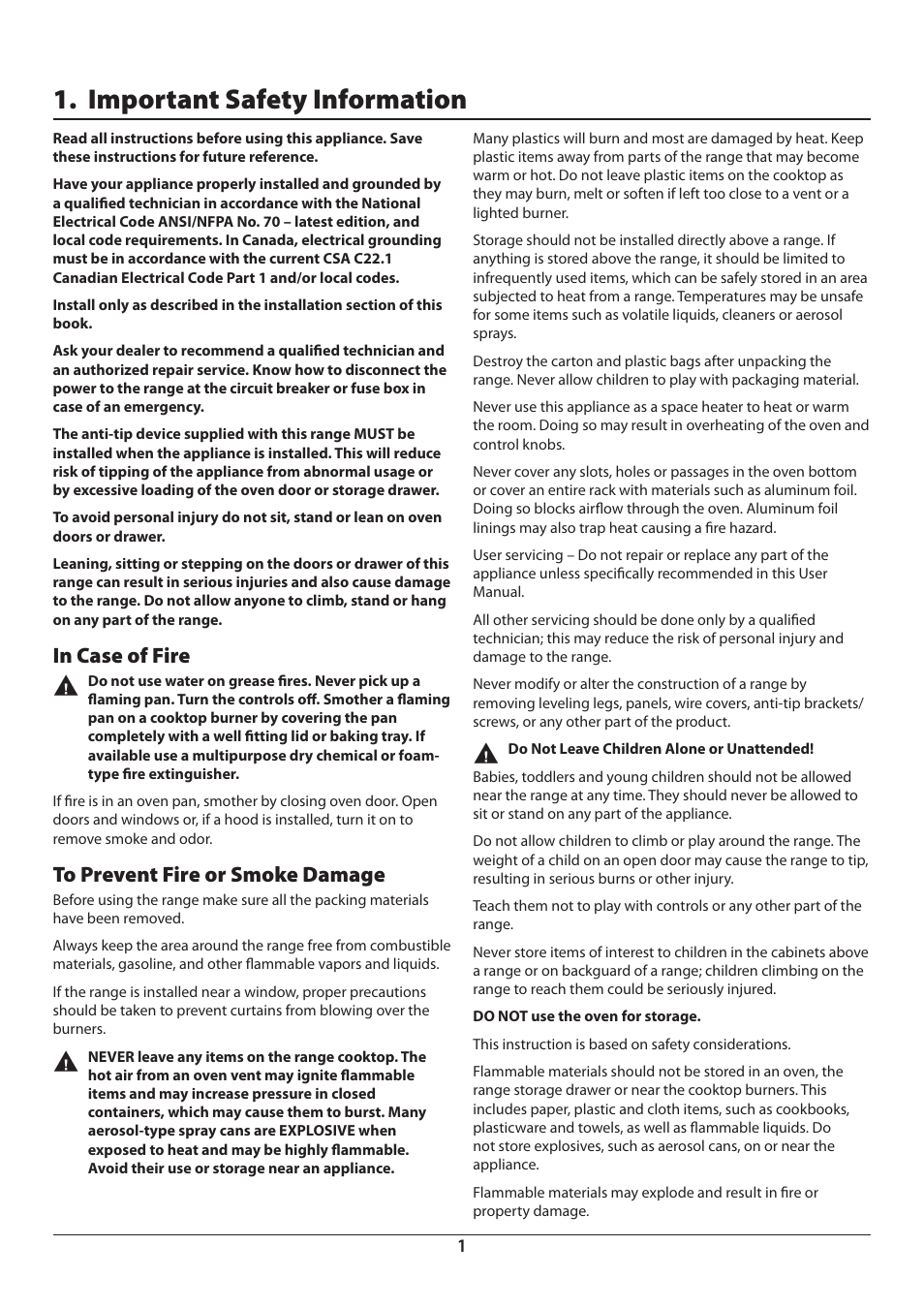 Important safety information | Aga Ranges DUAL FUEL U110054 - 03A User Manual | Page 3 / 48