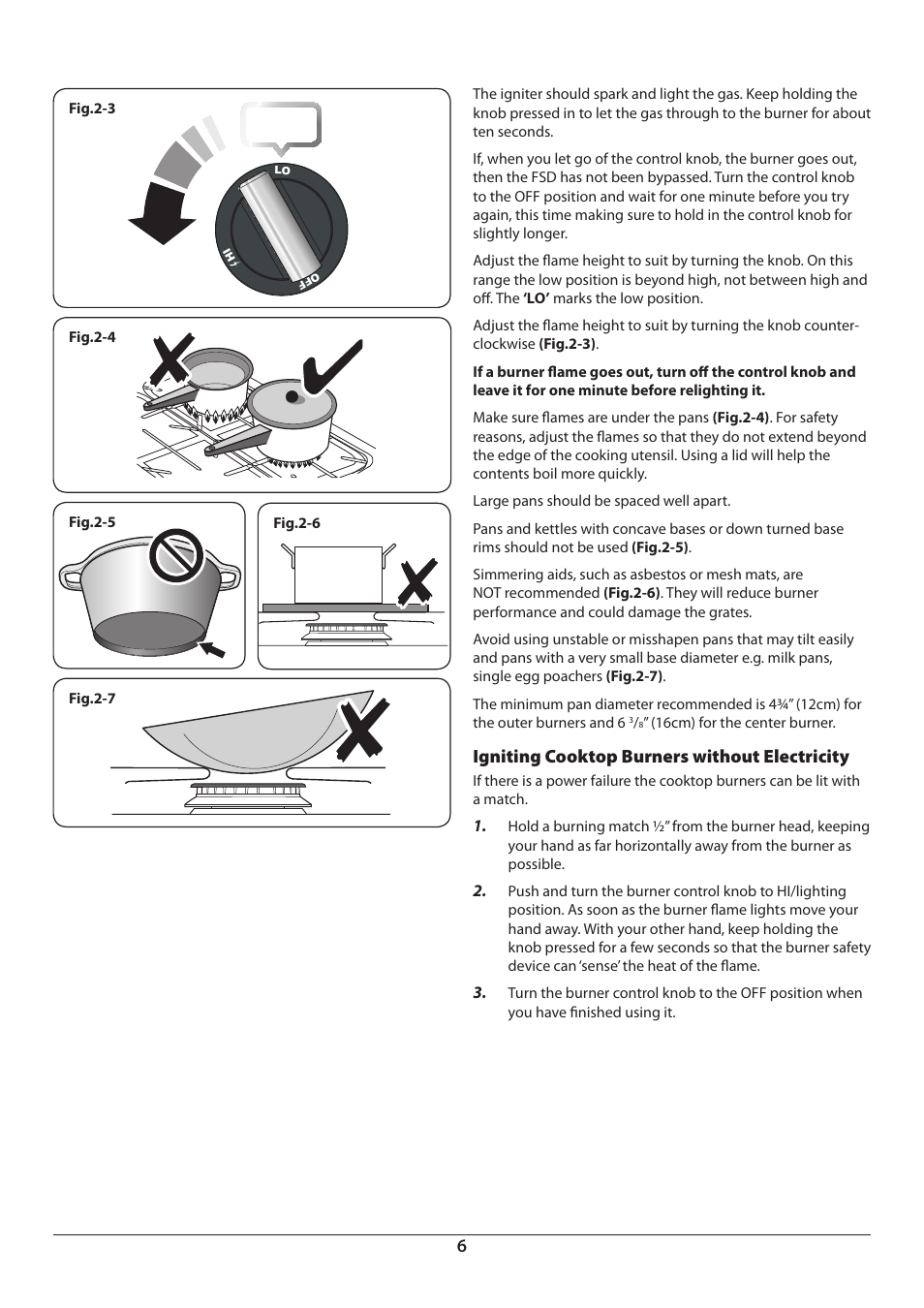 Igniting cooktop burners without electricity | Aga Ranges DUAL FUEL U110054 - 03A User Manual | Page 8 / 48