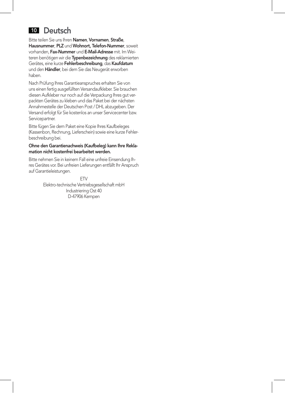 Deutsch | AEG AR 4027 USB-CR User Manual | Page 10 / 54