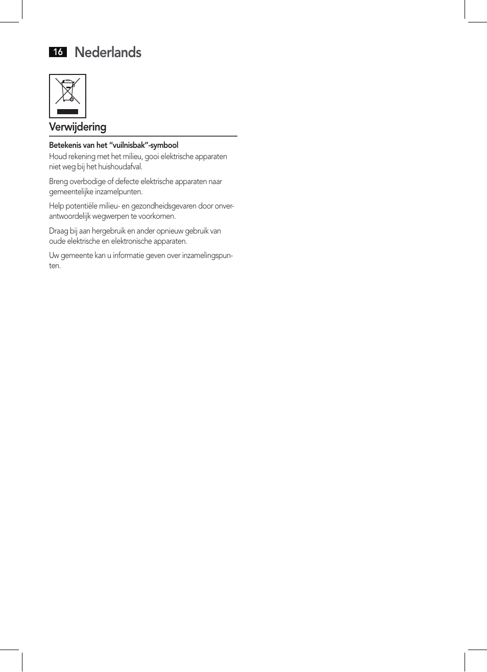 Nederlands | AEG BSS 4806 User Manual | Page 16 / 66