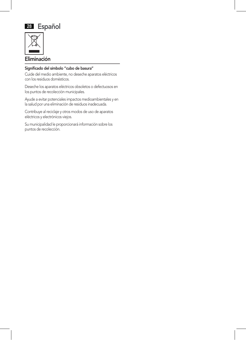 Español | AEG BSS 4806 User Manual | Page 28 / 66